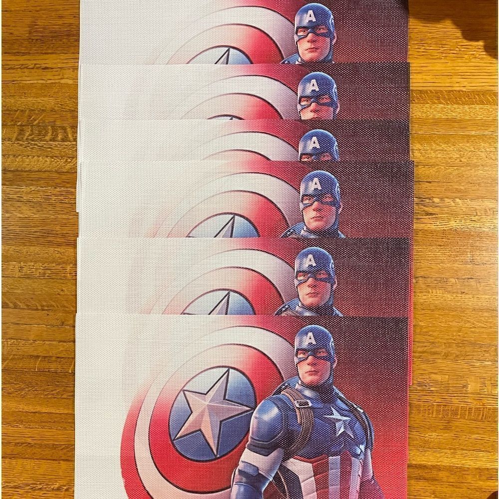 Captain America Placemats set of 6 NWT